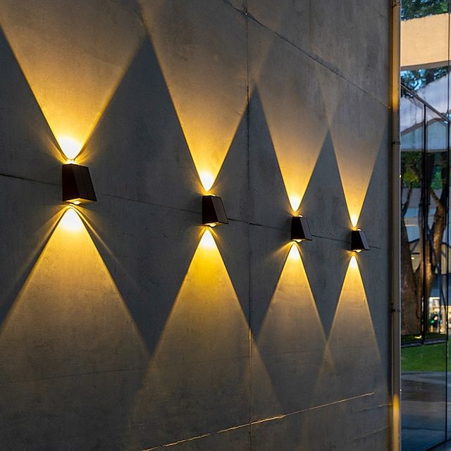 Modern Exterior Wall Lighting on Concrete Wall